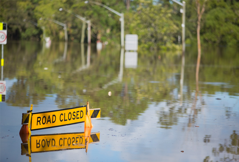 Road closed due to flooding
